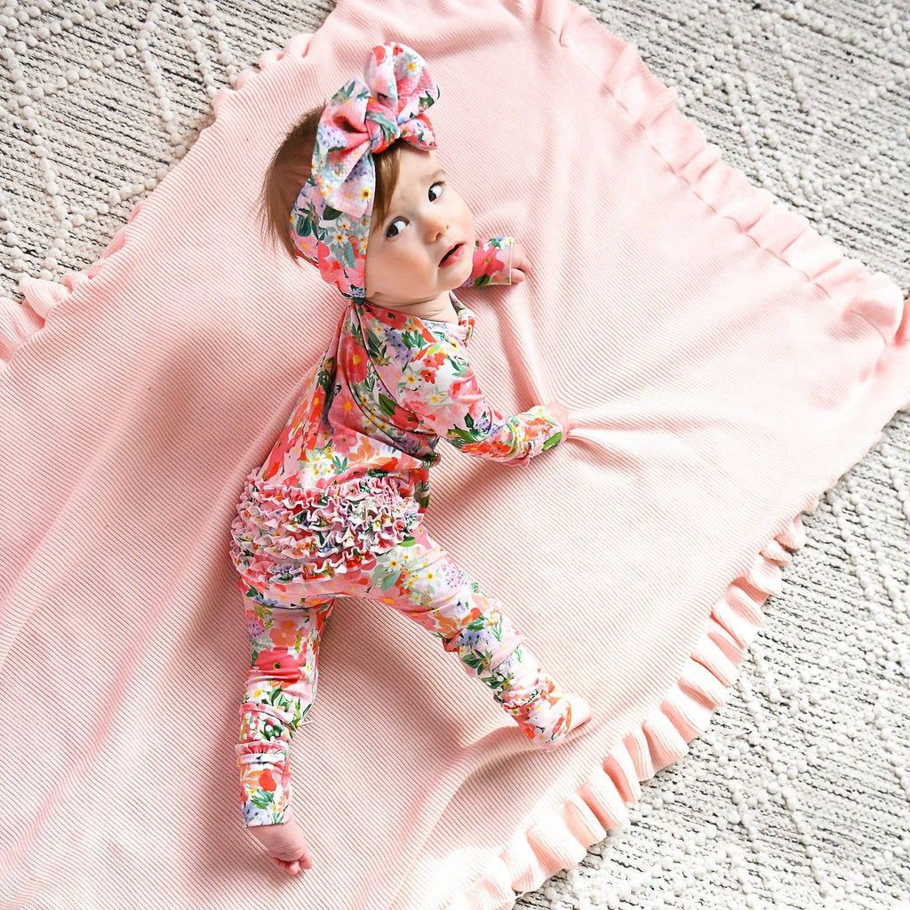 Eliana RUFFLE ZIP Bamboo One Piece Baby Outfit