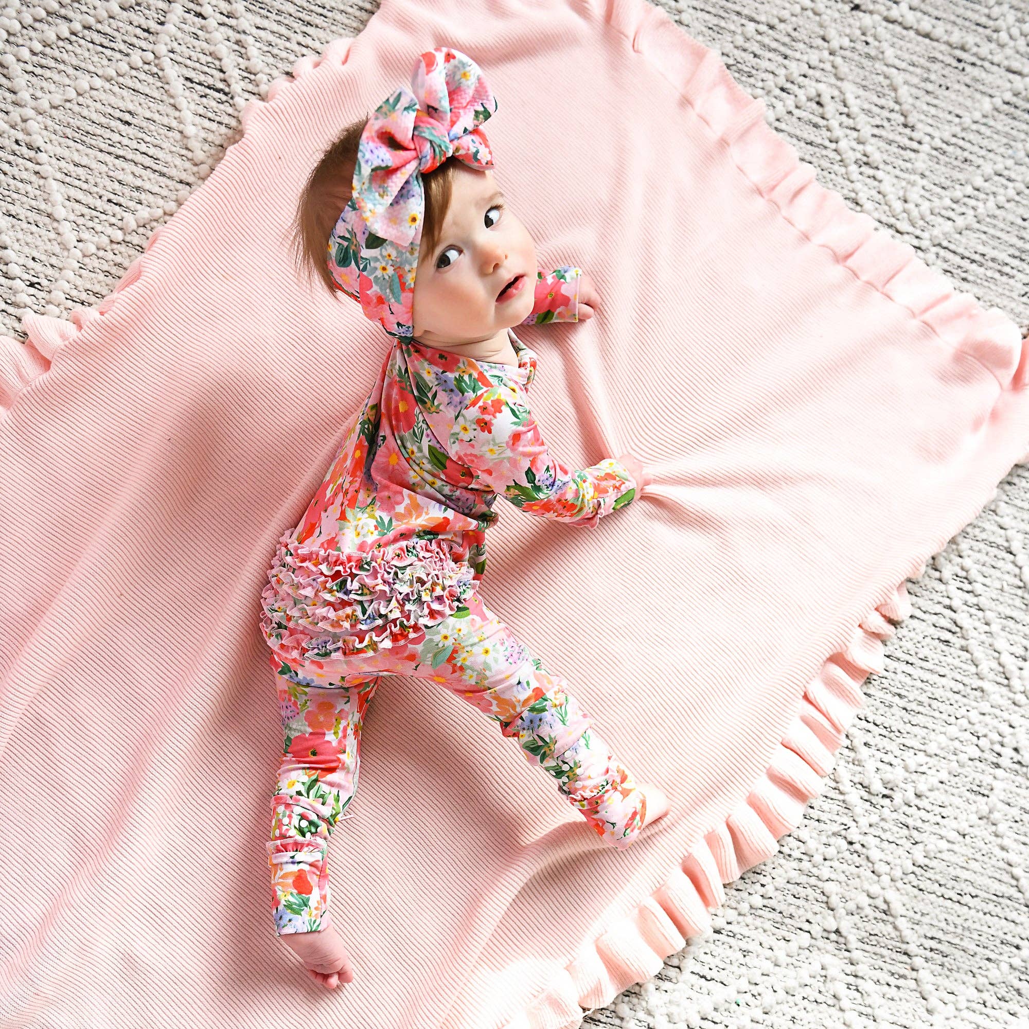 Eliana RUFFLE ZIP Bamboo One Piece Baby Outfit