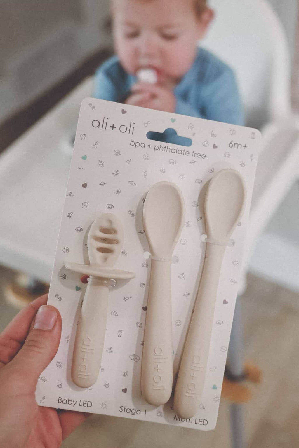 Ali+Oli (3-pc) Multi Stage Spoon Set for Baby (Coco) 6m+