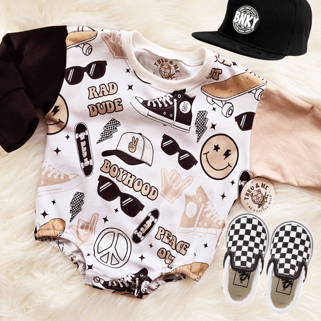 Unisex Long Sleeve Bubble Romper - Rad Dude