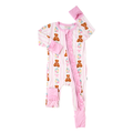 Gillian RUFFLE ZIP Bamboo One Piece Bear Baby Outfit