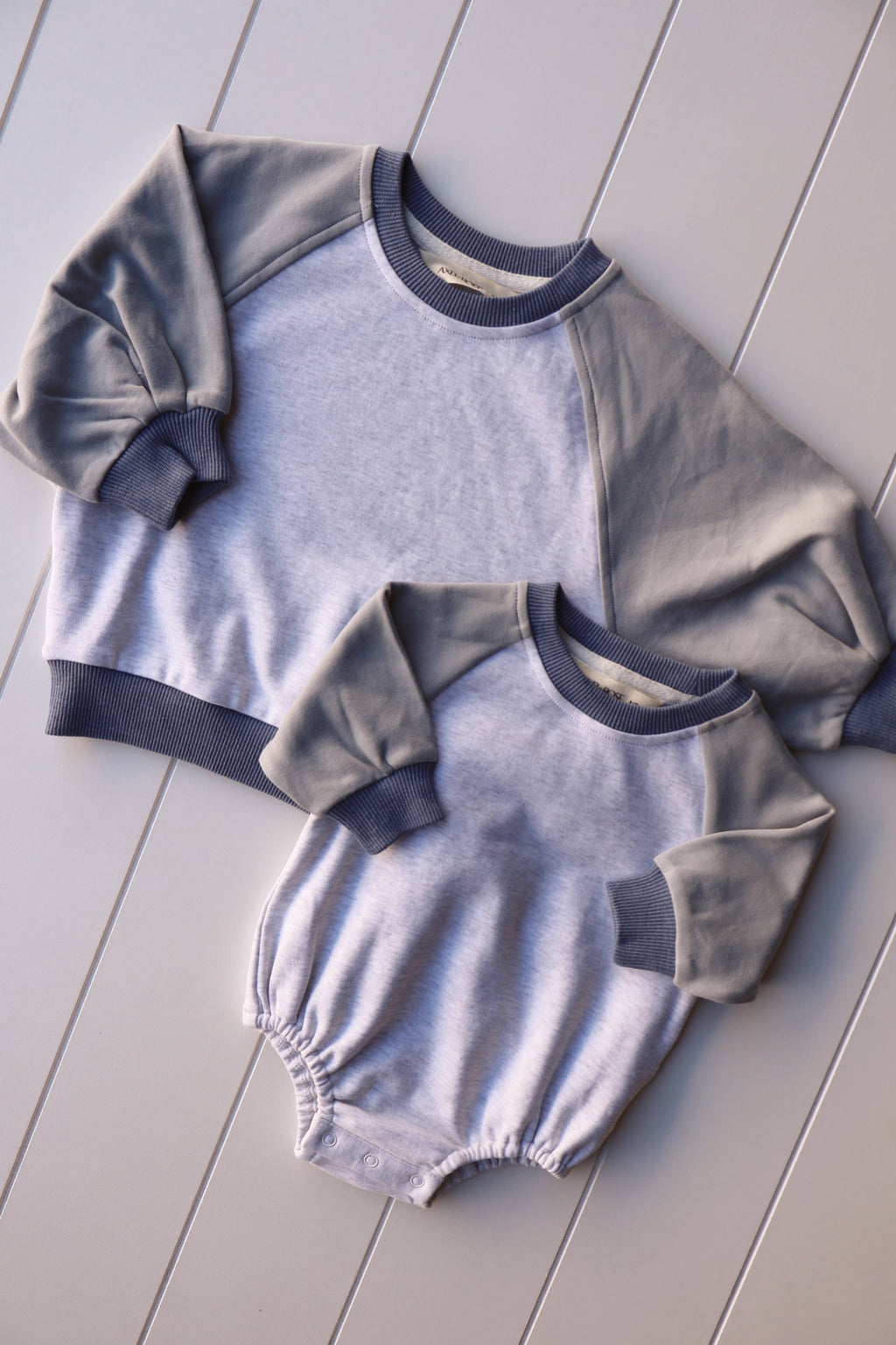 Color Block Crew Neck/ Bubble Onesie