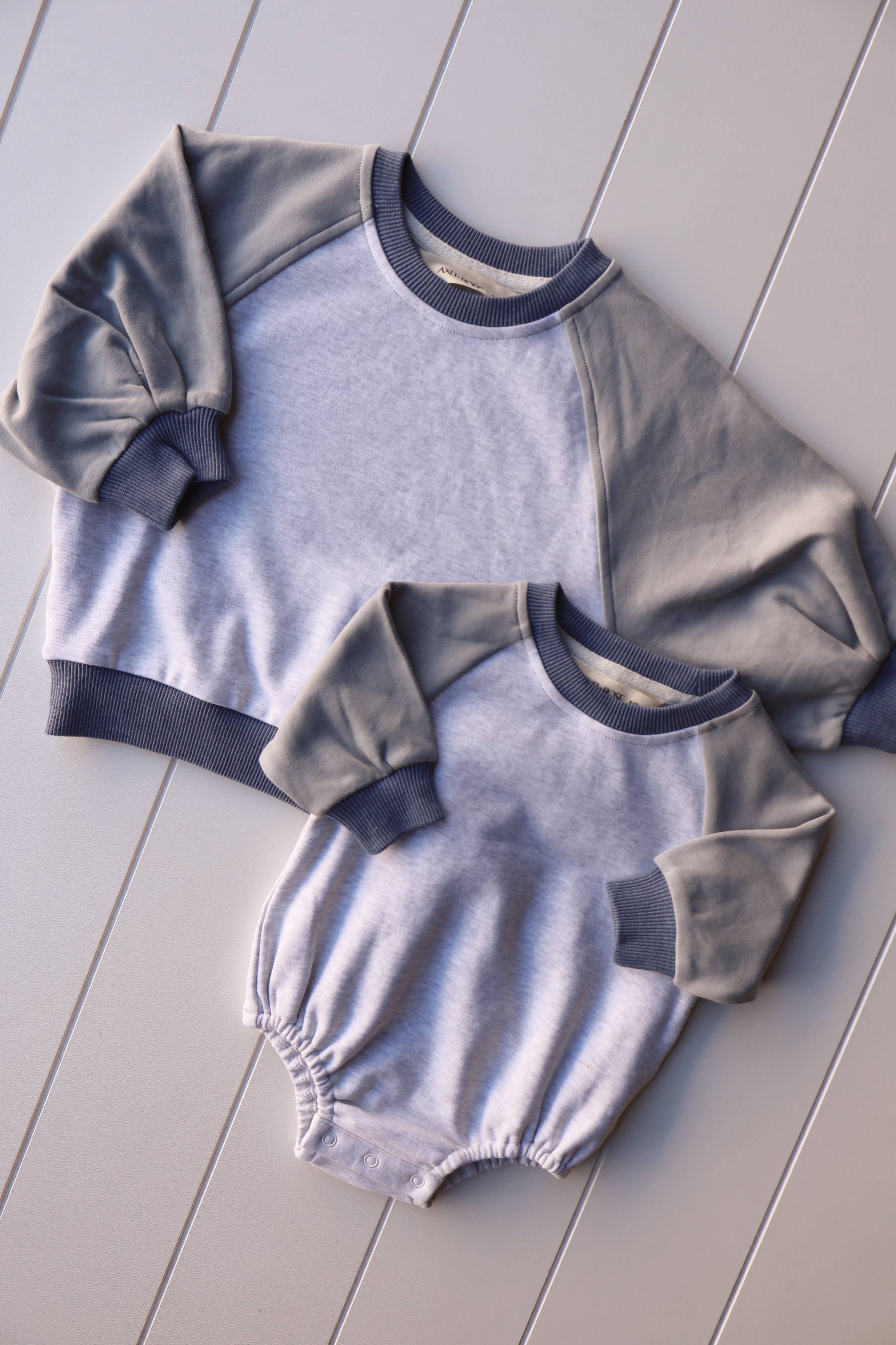 Color Block Crew Neck/ Bubble Onesie