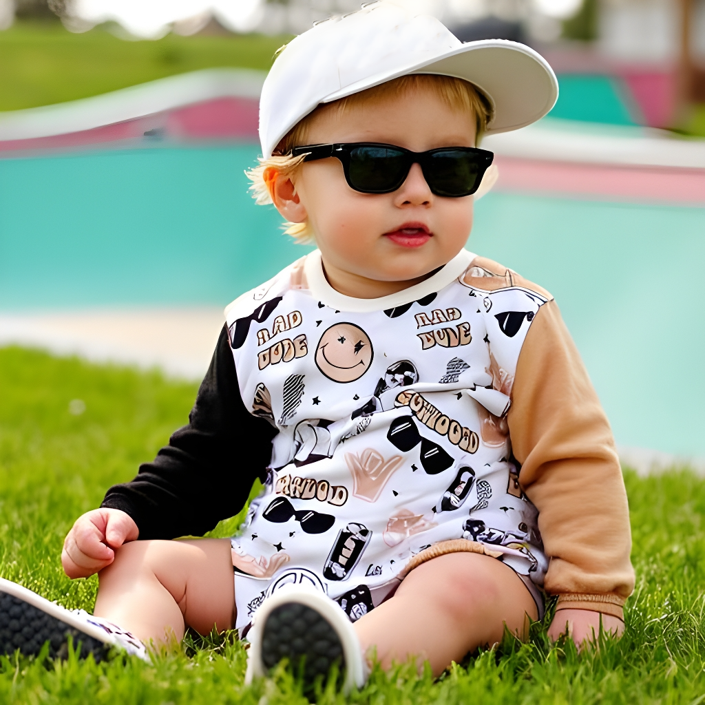 Unisex Long Sleeve Bubble Romper - Rad Dude