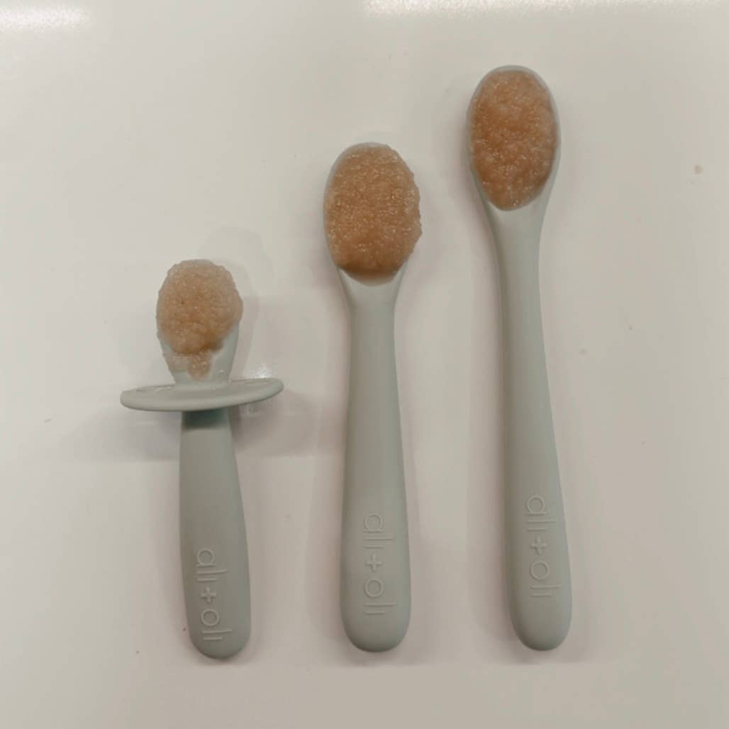 Ali+Oli (3-pc) Multi Stage Spoon Set for Baby (Blue) 6m+