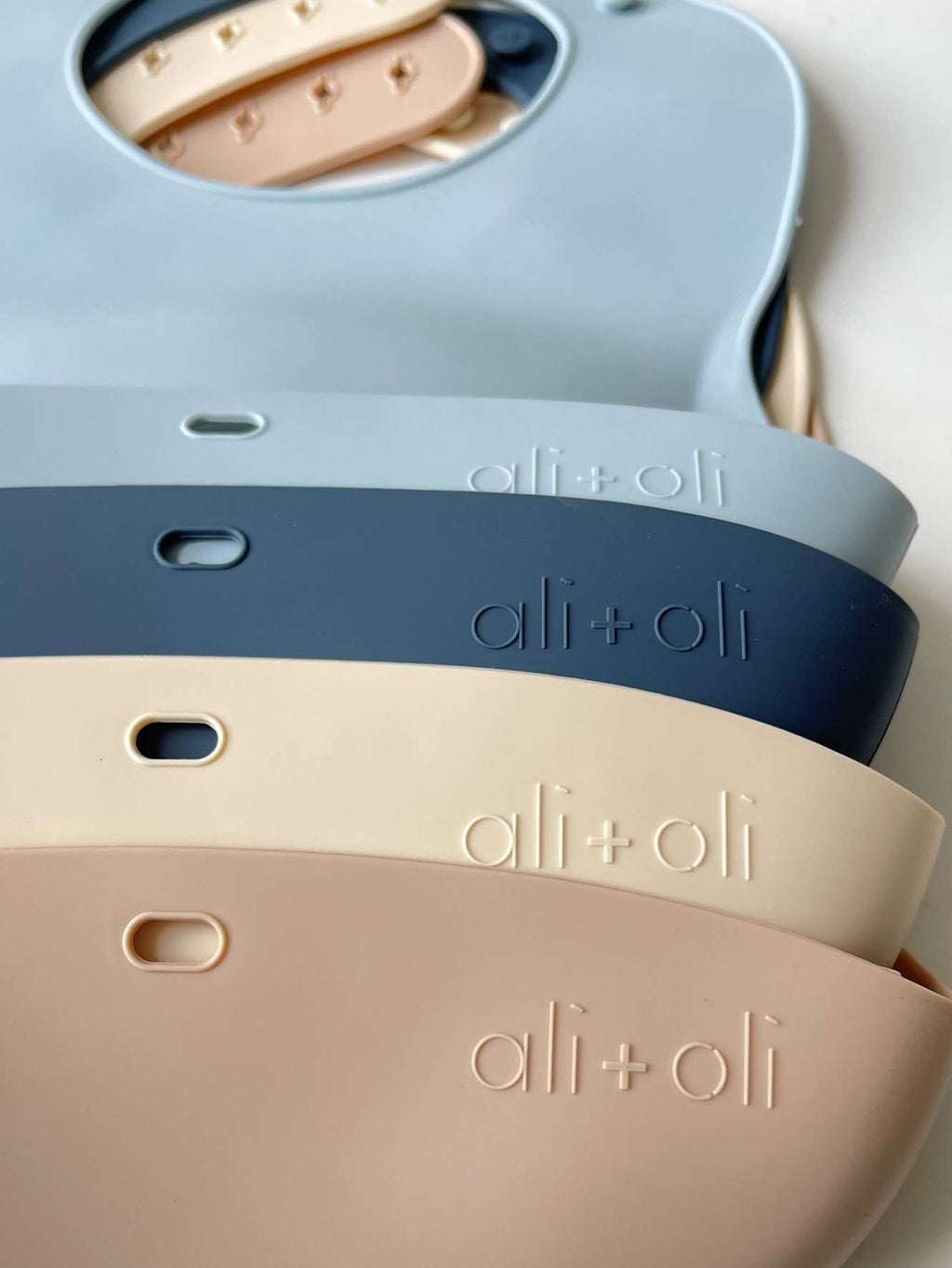 Silicone Baby Bib Roll Up & Stay Closed - (Sky)