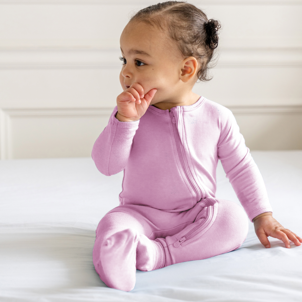 Baby Bamboo Pajamas w/ DreamCuffs® - Misty Mauve